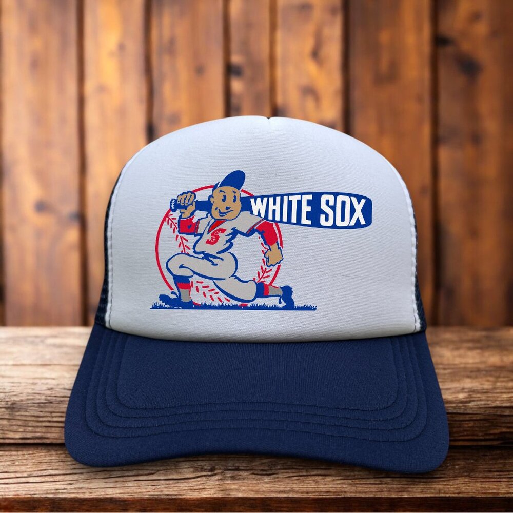 Chicago White Sox Mens Trucker Hat Navy Snapback 1939 Vintage Logo Baseball Cap